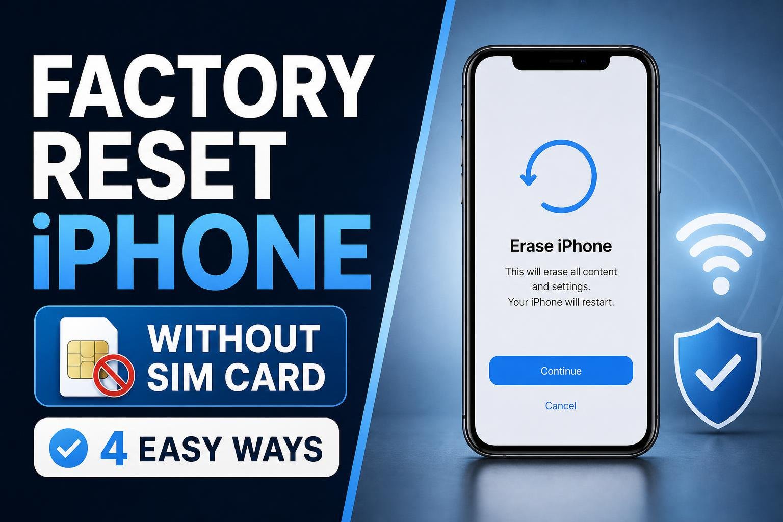 How to Factory Reset an iPhone Without a SIM Card (4 Easy Ways)